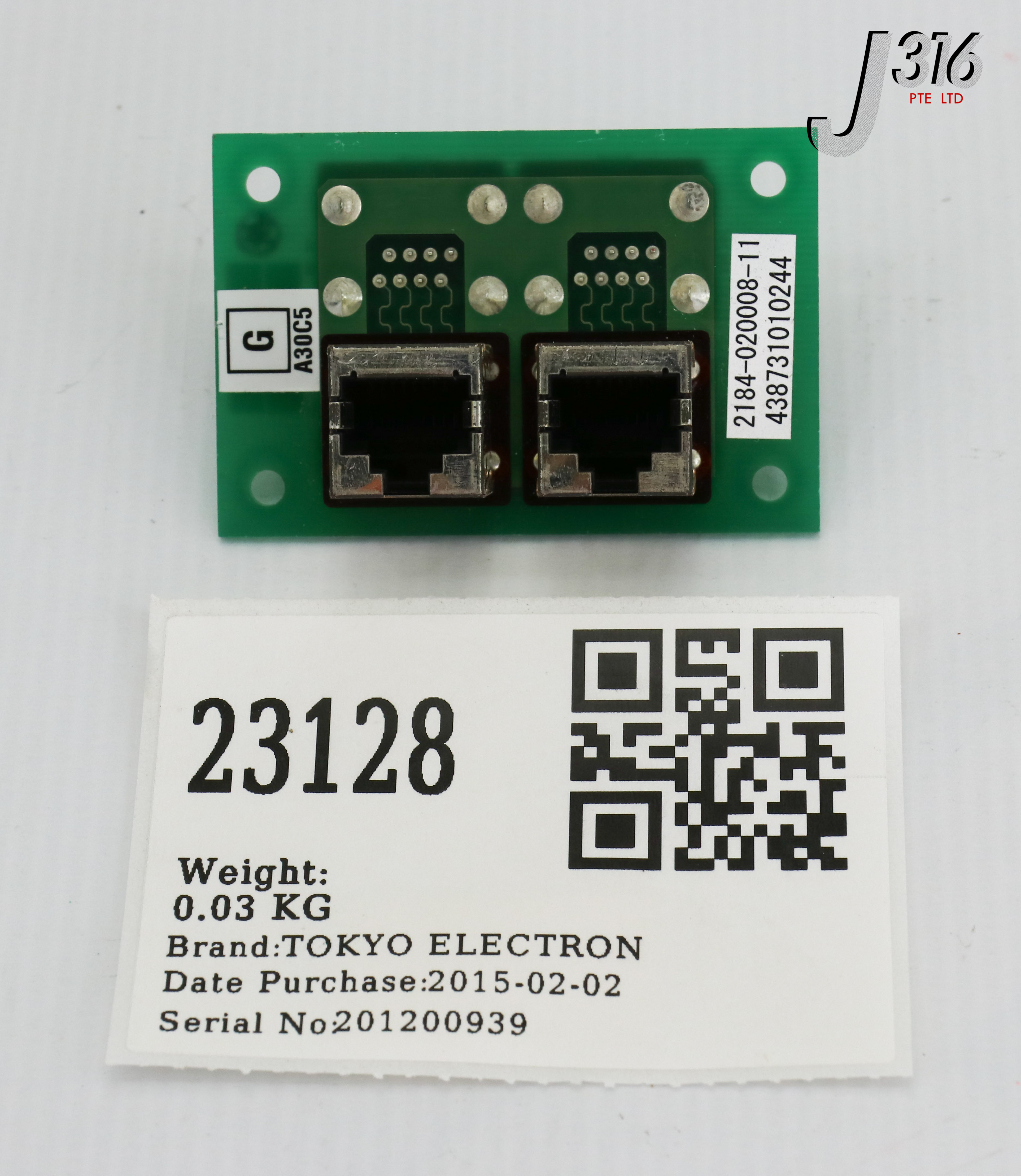 nemu様 23128 TOKYO ELECTRON PCB, ETHERNET PASSTHROUGH BOARD, 2184-020008